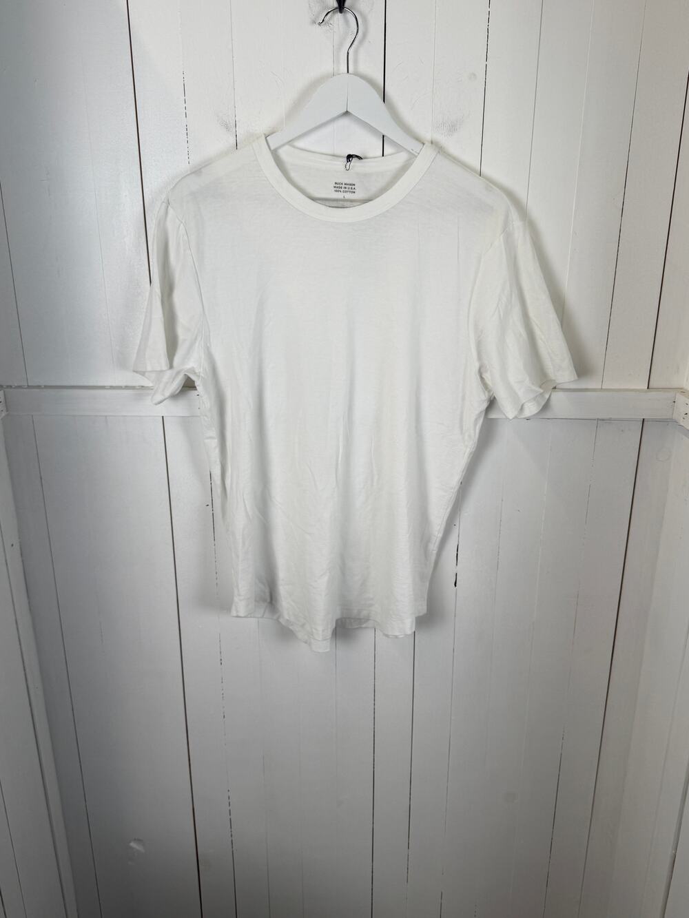 Buck Mason White Cotton T-Shirt Men's Size L